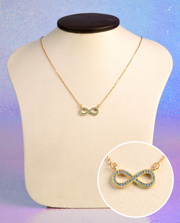 Necklace Teal Infinity Shape 1