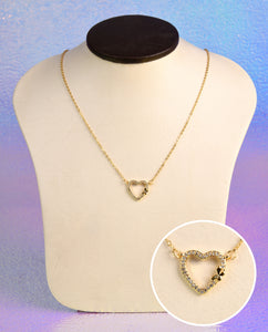 Necklace Heart with a small butterfly