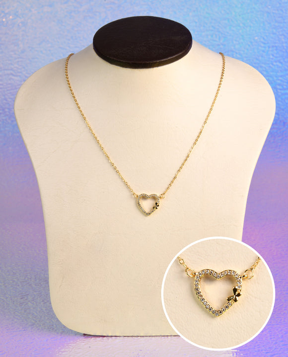 Necklace Heart with a small butterfly